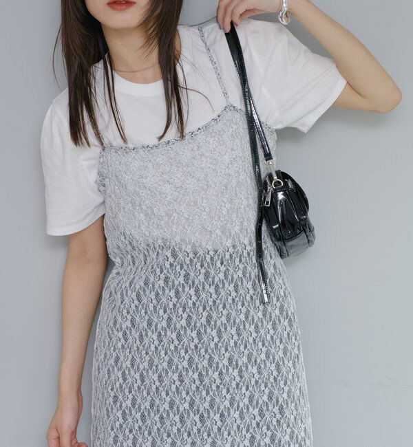  「*【新色追加/リバーシブル/2サイズ展開】レースフラワーキャミワンピース」|ワンピース|