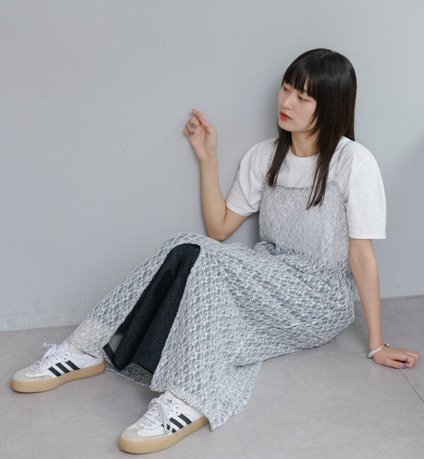  「*【新色追加/リバーシブル/2サイズ展開】レースフラワーキャミワンピース」|ワンピース|