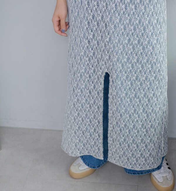  「*【新色追加/リバーシブル/2サイズ展開】レースフラワーキャミワンピース」|ワンピース|