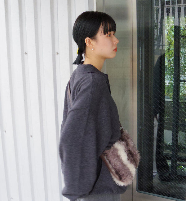  「*【WHIMSIC】ブラッシュドヤーンニットポロシャツ」|ニット・セーター|