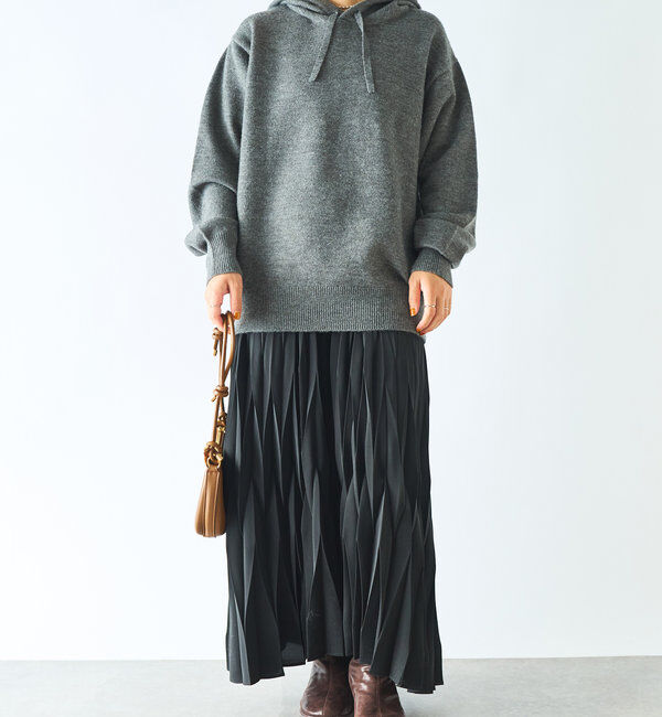  「《セットアップ対応可》アルパカタッチニットフーディー」|ニット・セーター|