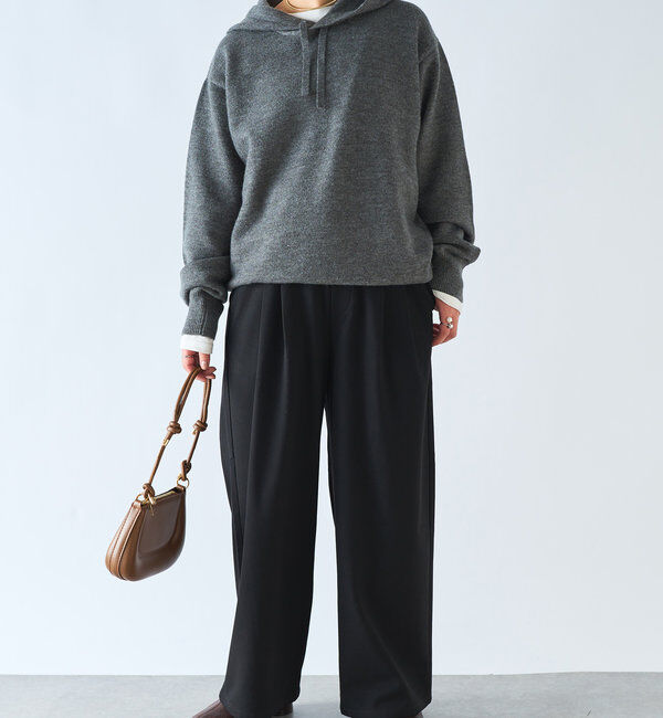  「《セットアップ対応可》アルパカタッチニットフーディー」|ニット・セーター|