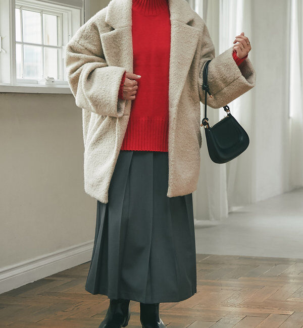  「《羽織るだけで様になる！》テーラードミドルコート」|その他|