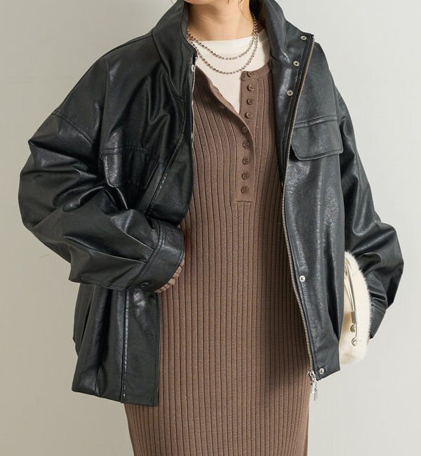  「フェイクレザーオーバーブルゾン」|その他|