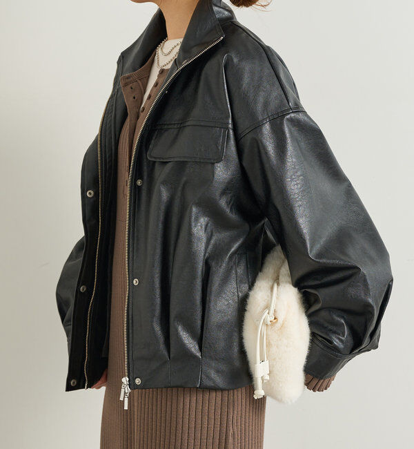  「フェイクレザーオーバーブルゾン」|その他|
