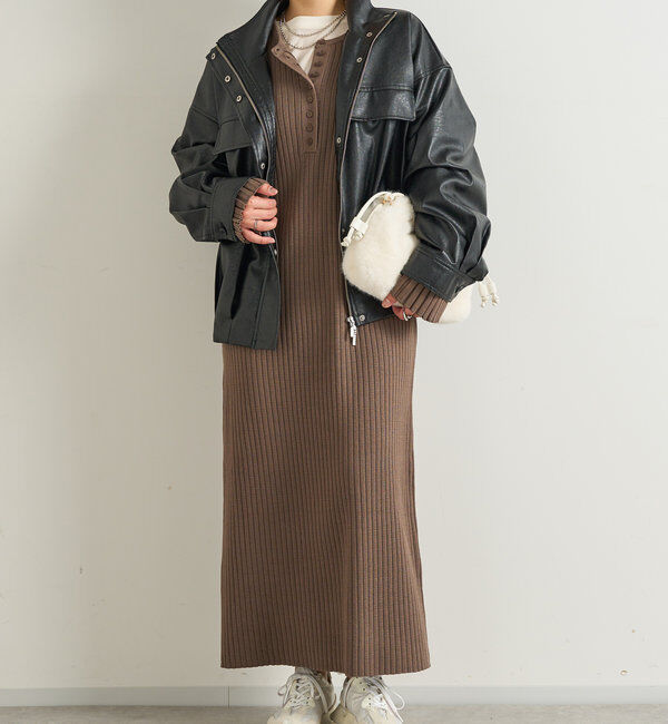  「フェイクレザーオーバーブルゾン」|その他|