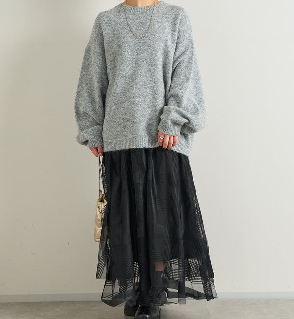  「チュールチェック柄フレアスカート」|スカート|