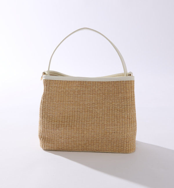  「ひねり金具レザーハンドルカゴバッグ」|クラッチバッグ|