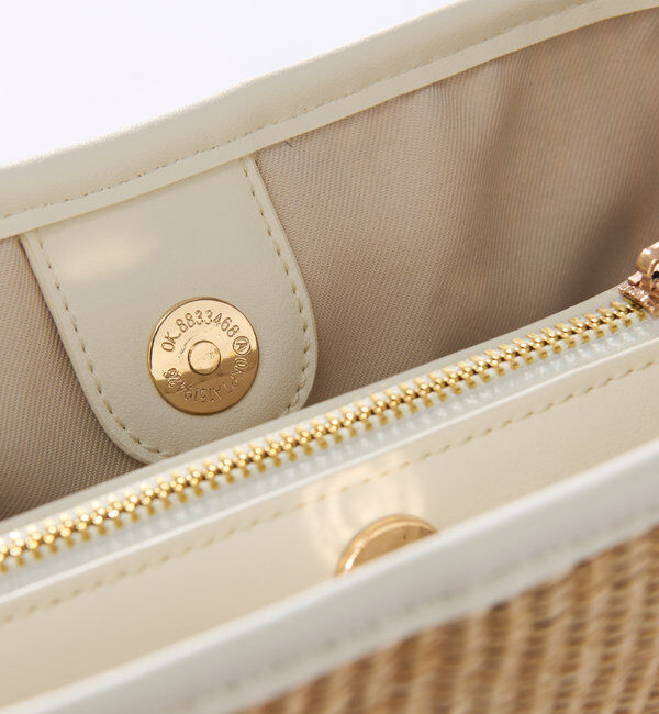  「ひねり金具レザーハンドルカゴバッグ」|クラッチバッグ|