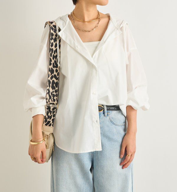  「《新色追加・オールシーズン活躍》ハイカウントフードブラウス」|シャツ・ブラウス|