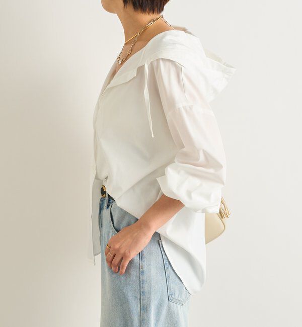  「《新色追加・オールシーズン活躍》ハイカウントフードブラウス」|シャツ・ブラウス|
