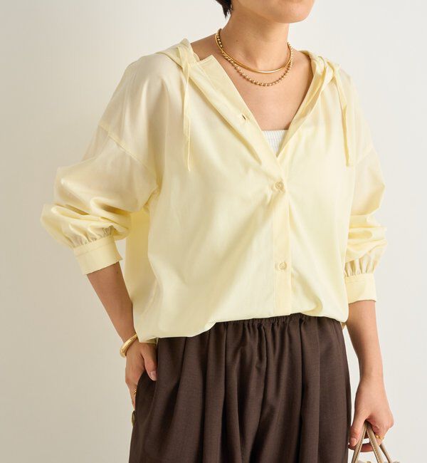  「《新色追加・オールシーズン活躍》ハイカウントフードブラウス」|シャツ・ブラウス|