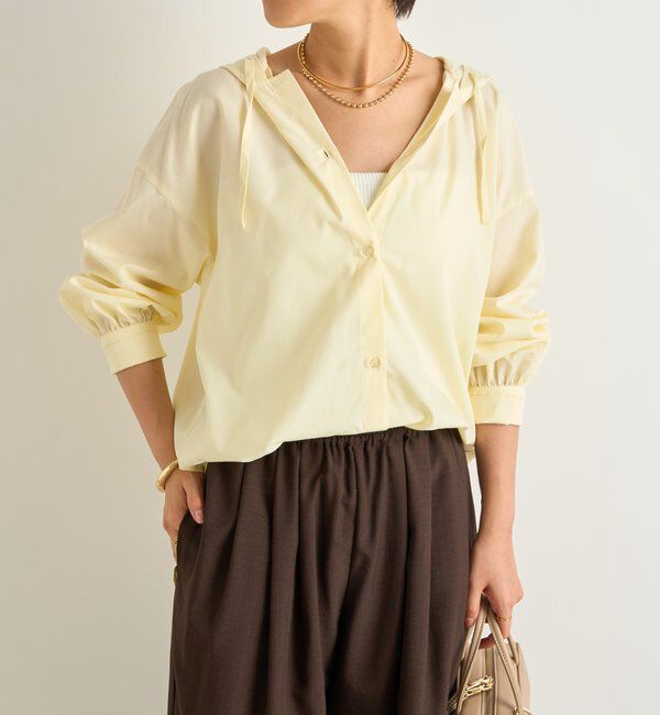  「《新色追加・オールシーズン活躍》ハイカウントフードブラウス」|シャツ・ブラウス|