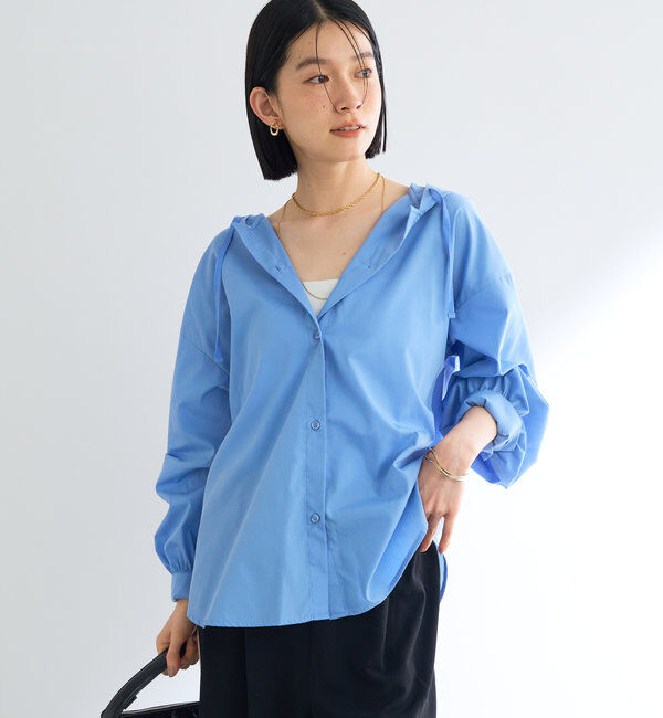  「《新色追加・オールシーズン活躍》ハイカウントフードブラウス」|シャツ・ブラウス|
