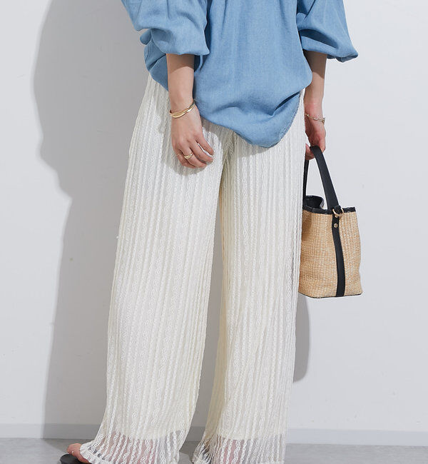  「《リラクシーな履き心地》ストレッチレースイージーパンツ」|その他|