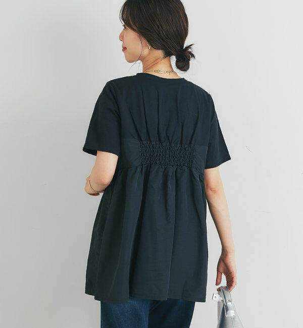  「《スタイルアップ効果◎》ドッキング切替Tシャツ」|Tシャツ・カットソー|