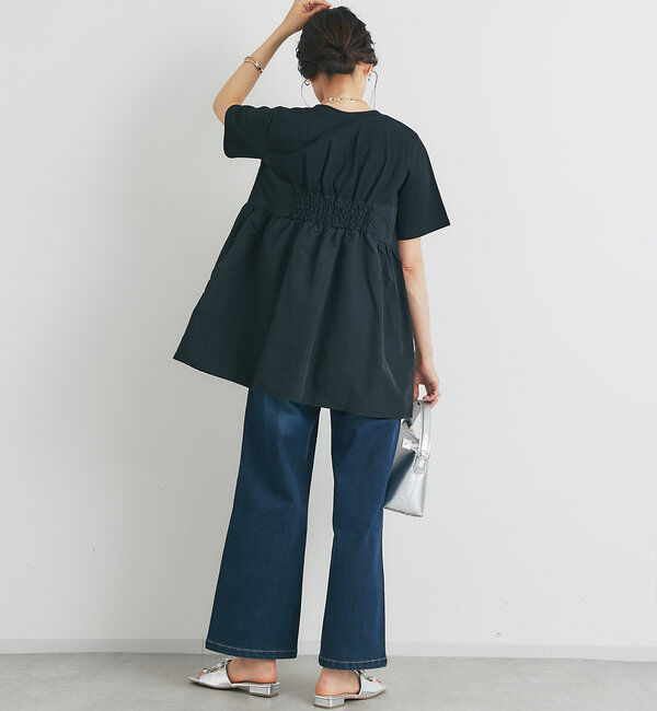  「《スタイルアップ効果◎》ドッキング切替Tシャツ」|Tシャツ・カットソー|