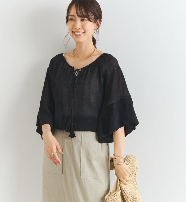  「タッセルフリルギャザーブラウス」|シャツ・ブラウス|