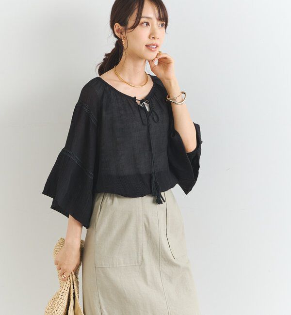  「タッセルフリルギャザーブラウス」|シャツ・ブラウス|