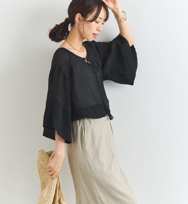  「タッセルフリルギャザーブラウス」|シャツ・ブラウス|