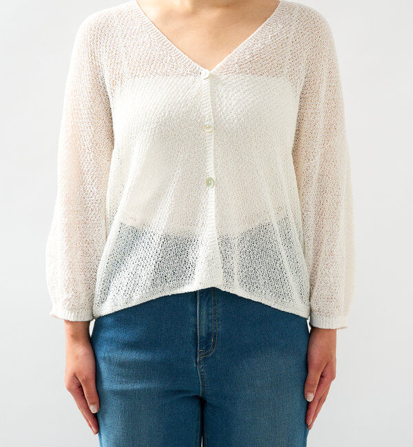  「《軽量・通気性・吸水速乾性》イージーケア和紙ニットカーディガン」|ニット・セーター|