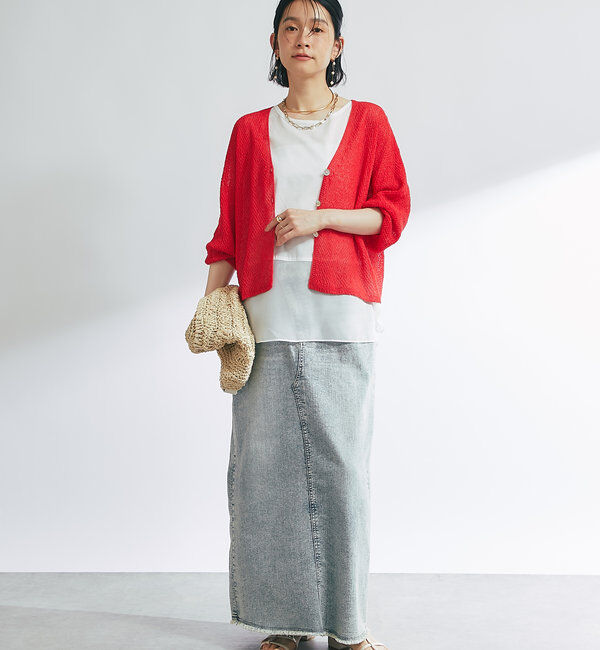  「《軽量・通気性・吸水速乾性》イージーケア和紙ニットカーディガン」|ニット・セーター|