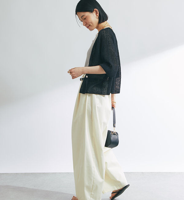  「《軽量・通気性・吸水速乾性》イージーケア和紙ニットカーディガン」|ニット・セーター|