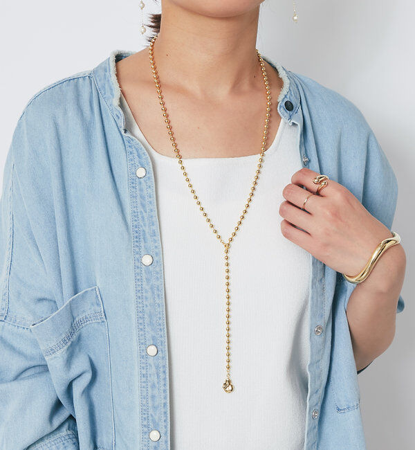  「トップメタルボールチェーンネックレス」|ブローチ・コサージュ|