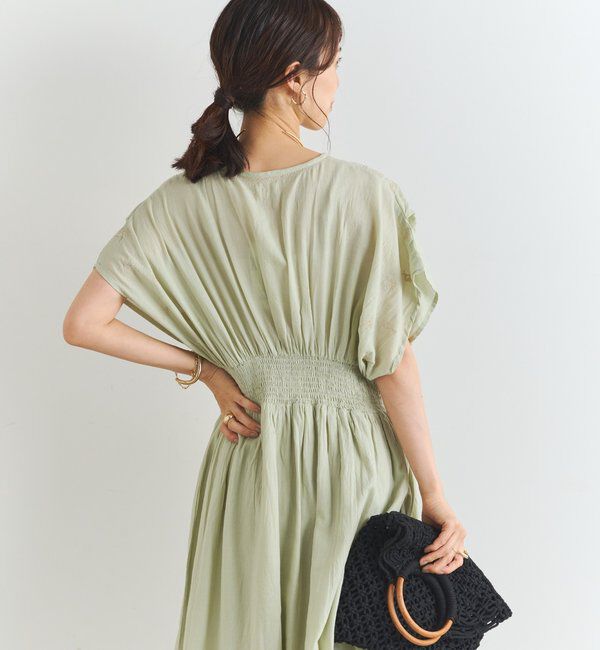  「《綿100％・一枚で着映え》刺繍ウエストシャーリングワンピース」|その他|