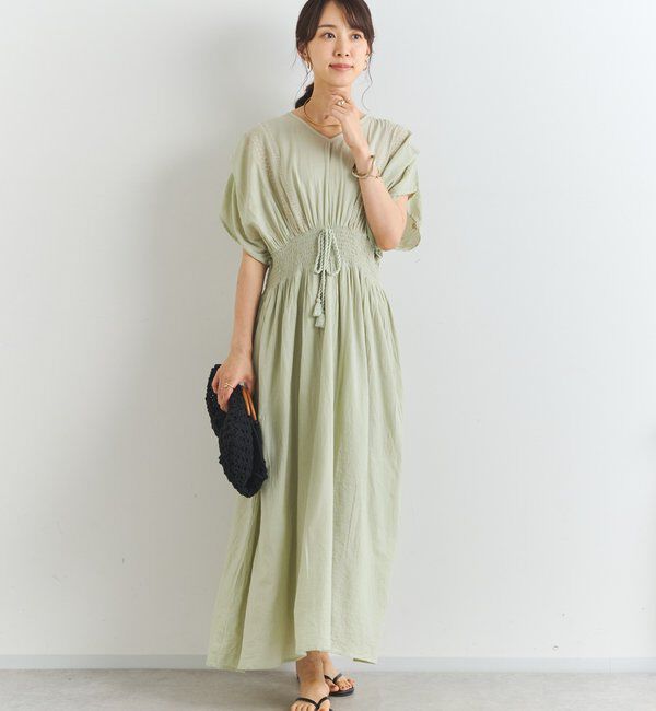  「《綿100％・一枚で着映え》刺繍ウエストシャーリングワンピース」|その他|