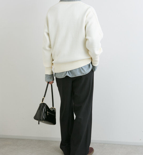  「【ウォッシャブル】スウェットライクニット」|ニット・セーター|