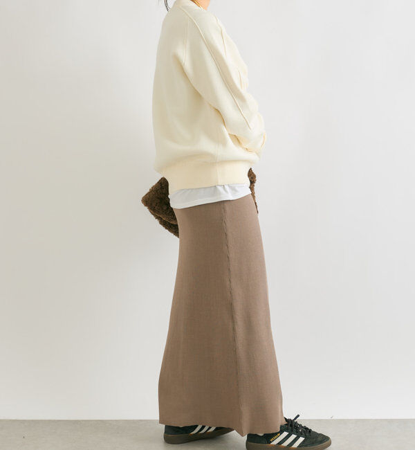  「【ウォッシャブル】スウェットライクニット」|ニット・セーター|