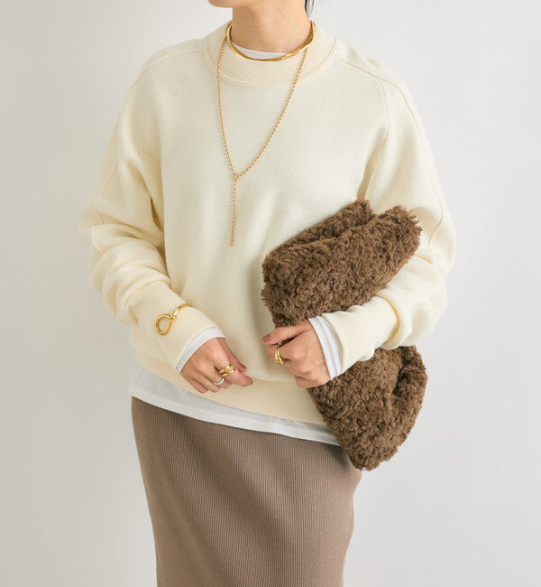  「【ウォッシャブル】スウェットライクニット」|ニット・セーター|