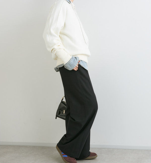  「【ウォッシャブル】スウェットライクニット」|ニット・セーター|