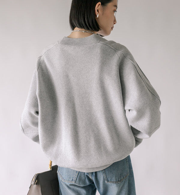  「【ウォッシャブル】スウェットライクニット」|ニット・セーター|