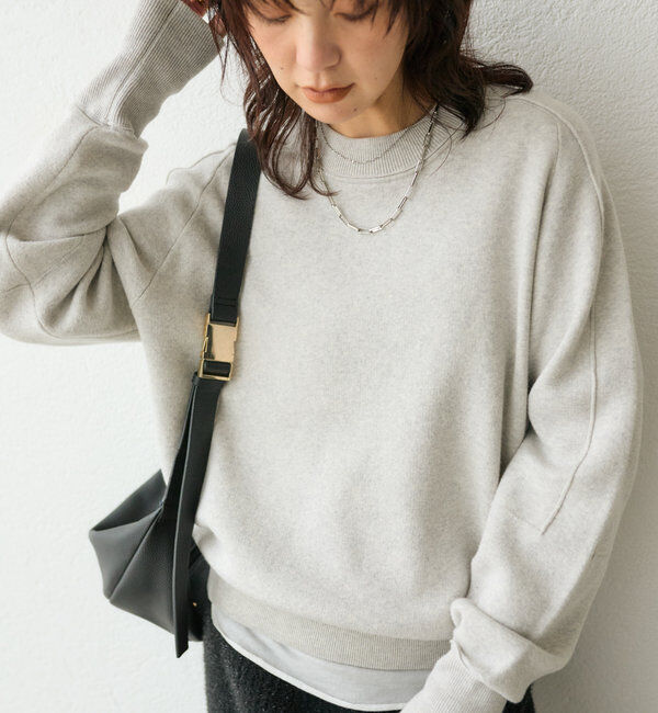  「【ウォッシャブル】スウェットライクニット」|ニット・セーター|