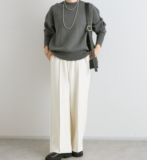  「【ウォッシャブル】スウェットライクニット」|ニット・セーター|