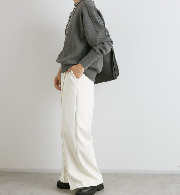  「【ウォッシャブル】スウェットライクニット」|ニット・セーター|