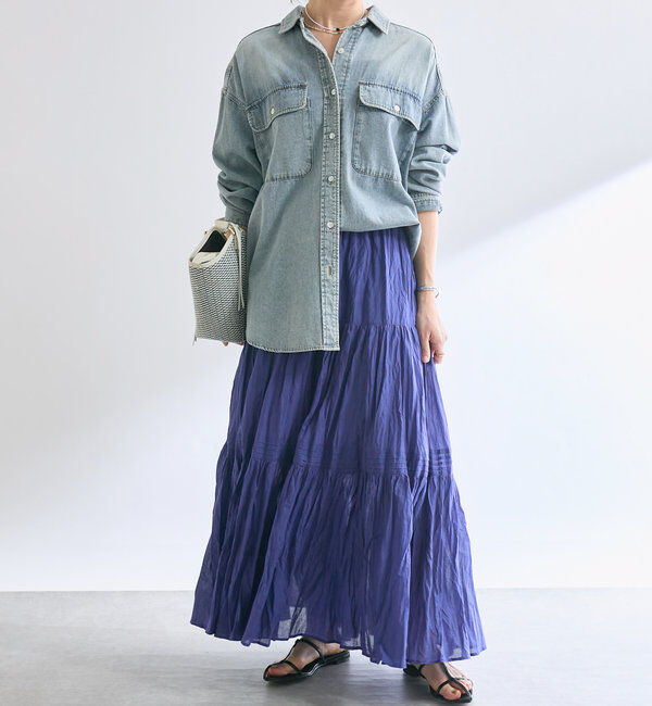  「【名品リバイバル/5色展開】コットンワッシャープリーツスカート」|スカート|