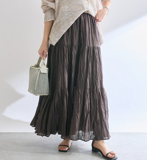  「【名品リバイバル/5色展開】コットンワッシャープリーツスカート」|スカート|
