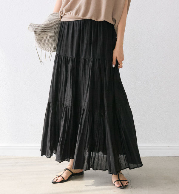  「【名品リバイバル/5色展開】コットンワッシャープリーツスカート」|スカート|