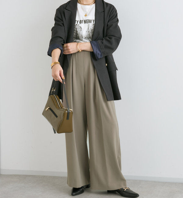  「【ゆったり着やすい】ウールライクピークドラペルジャケット」|テーラードジャケット|