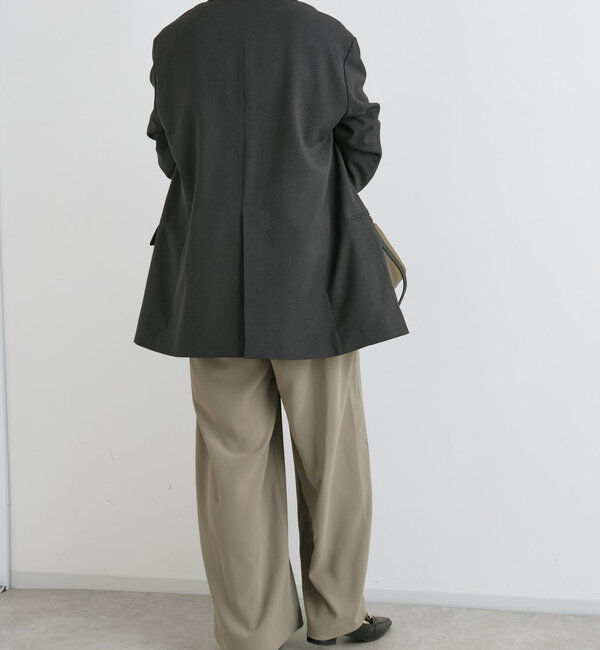  「【ゆったり着やすい】ウールライクピークドラペルジャケット」|テーラードジャケット|