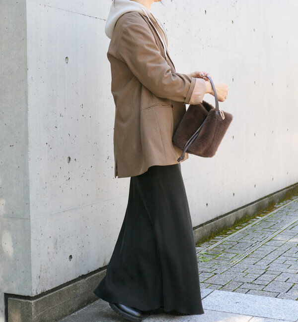  「【ゆったり着やすい】ウールライクピークドラペルジャケット」|テーラードジャケット|