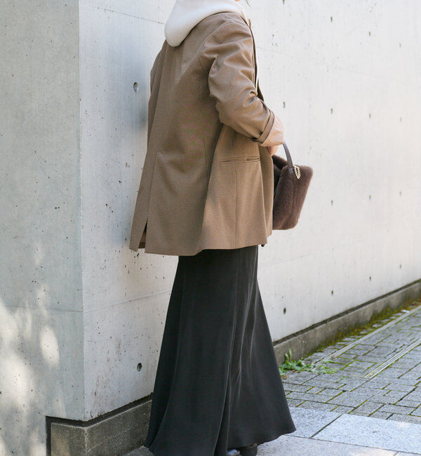  「【ゆったり着やすい】ウールライクピークドラペルジャケット」|テーラードジャケット|