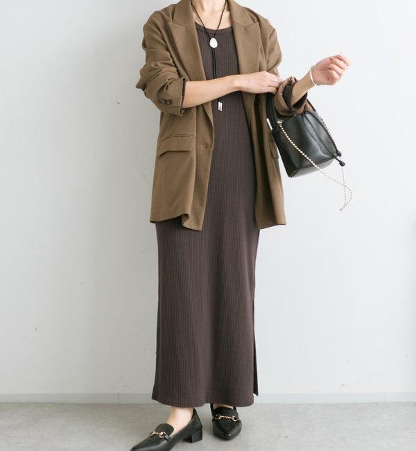  「【ゆったり着やすい】ウールライクピークドラペルジャケット」|テーラードジャケット|
