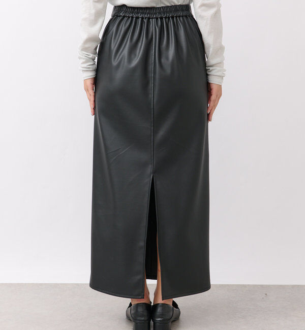  「【ストレッチ性抜群】レザーライクタイトスカート」|スカート|