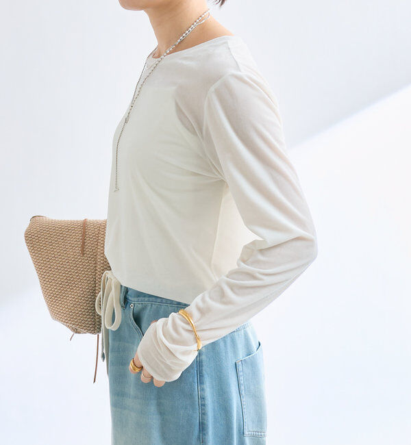  「【1枚でも様になる】シアーベロアロンT」|Tシャツ・カットソー|