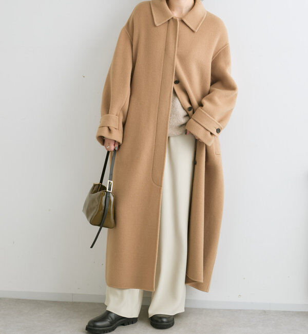  「【サッと羽織れる】ウールリバーステンカラーコート」|その他|