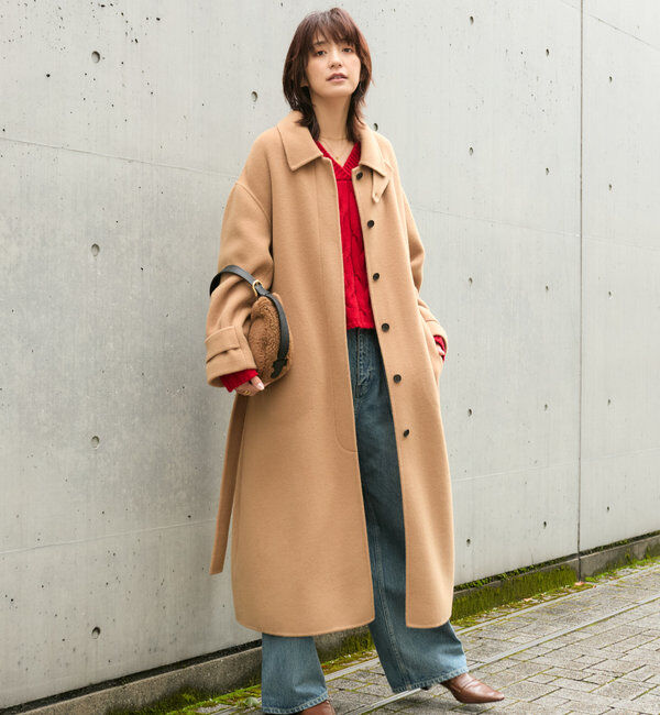  「【サッと羽織れる】ウールリバーステンカラーコート」|その他|